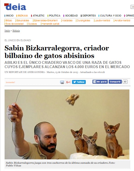 Cover of the Interview in the newspaper DEIA in 2015